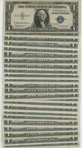 Great lot of 27 Nicer Crisp 1957 Series $1 Silver Certificate notes