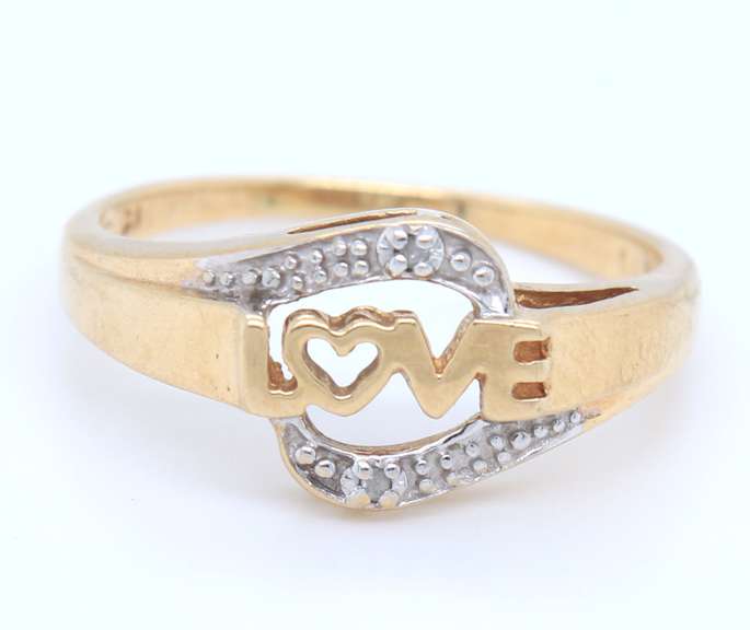 Fancy Yellow Gold Love Diamond Ring