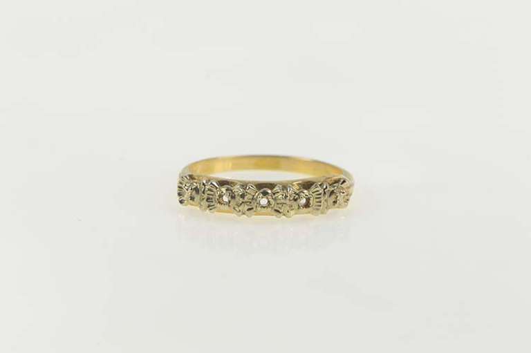 14K Yellow Gold Vintage NOS 1950's Wedding Band Setting Ring