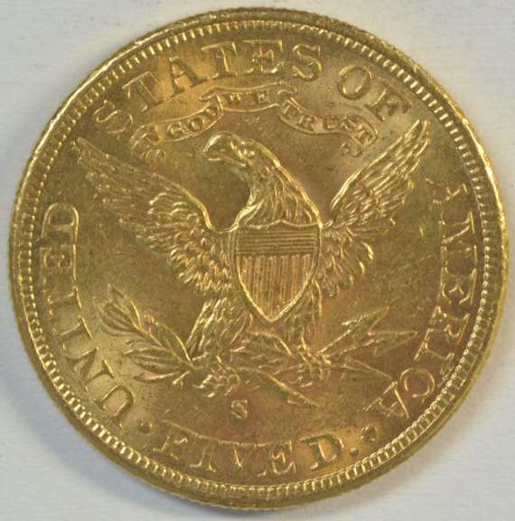Lustrous BU 1881-S US $5 Liberty Gold Piece. Full strike