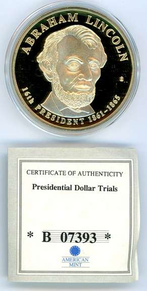 Gold Plated Abraham Lincoln Commemorative Coin