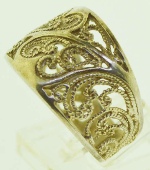 Sterling Silver Wide Filigree Band