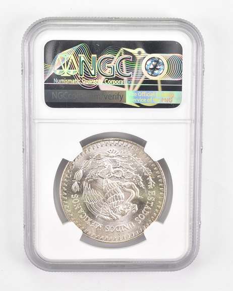 MS67 1983 Mo Mexico 1 Silver Onza - Graded NGC