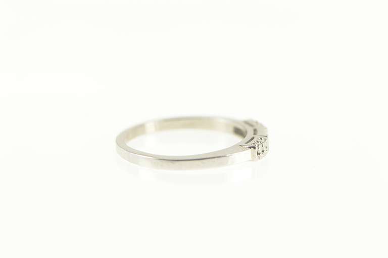 14K White Gold Vintage 1950's NOS Wedding Band Setting Ring