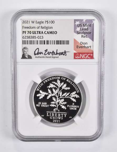 PF70 UCAM 2021-W $100 American Platinum Eagle 1 Oz Everhart NGC