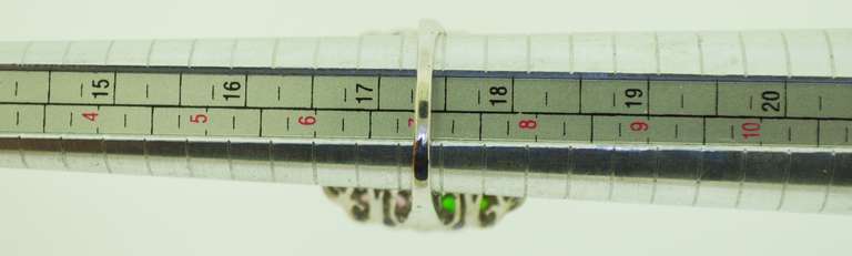 Sterling Silver Watermelon Tourmaline With Crystals Cocktail Ring