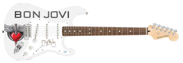 Jon Bon Jovi Autographed Signed Custom Photo Graphics Guitar ACOA