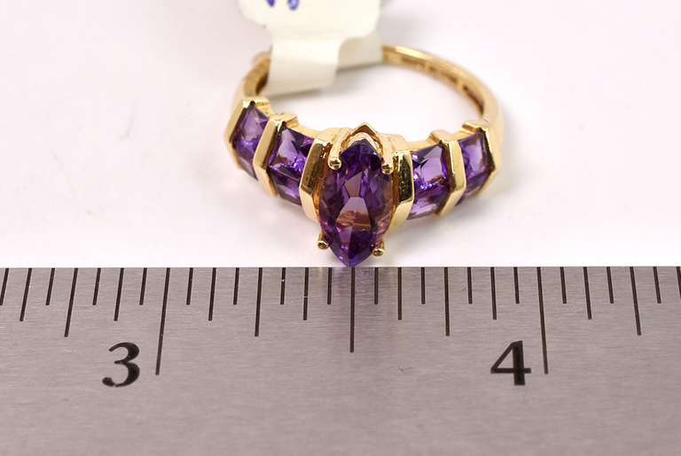 Dazzling Amethyst Ring in 14K Yellow Gold