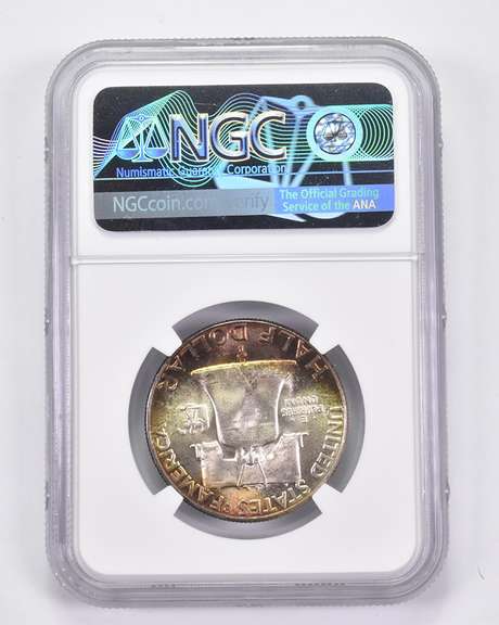 MS64 FBL 1955 Franklin Half Dollar - Graded NGC AMAZING Tone
