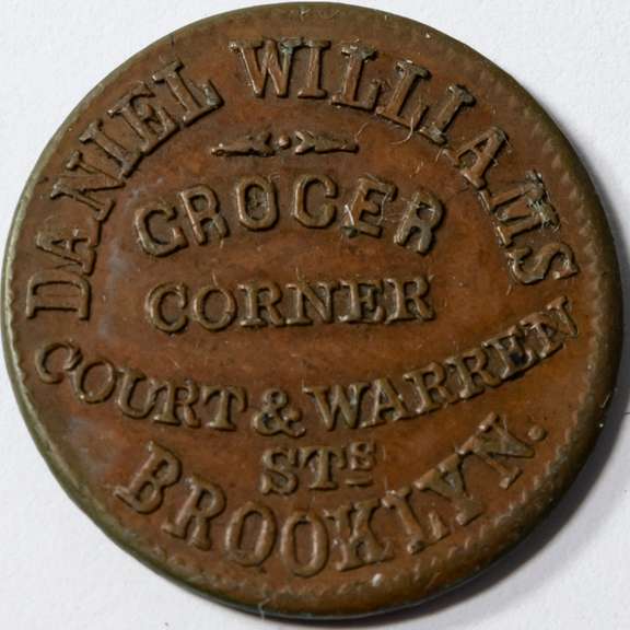 1863 Daniel Williams Brooklyn NY Grocer Civil War Store Card