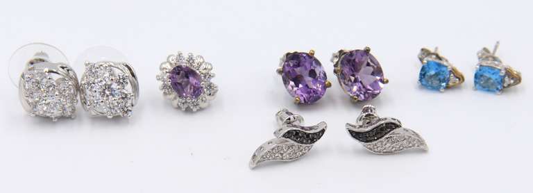 Group Lot of Sterling Silver Earrings
