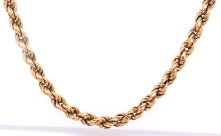 Popular Yellow Gold Rope Chain Necklace