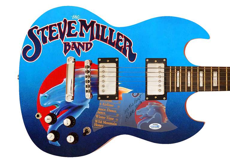 Steve Miller Autographed Signed Custom Photo Graphics Guitar ACOA