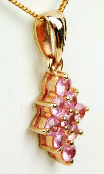 Rose Gold over Sterling Pink Sapphire Necklace