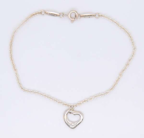 Tiffany & Co Elsa Peretti open Heart Charm Bracelet 11mm