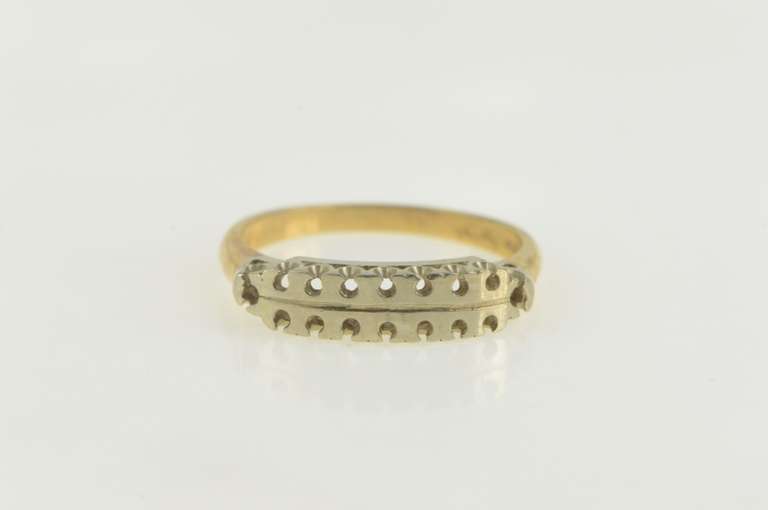 14K Yellow Gold Vintage NOS 1950's Tiered Band Setting Ring