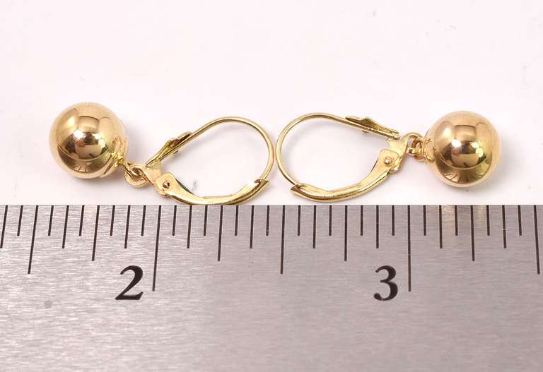 Precious Dangling Bead Earrings in 14K Yellow Gold