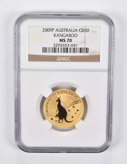MS70 2009-P Australia $50 Gold Kangaroo NGC