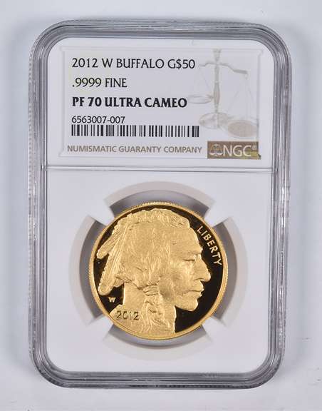 PF70 UCAM 2012-W $50 American Gold Buffalo 1 Oz. .999 Fine Gold NGC
