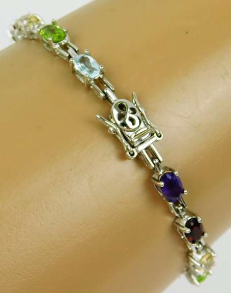 Sterling Multi-Colored Gemstone Bracelet