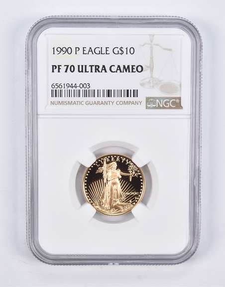PF70 UCAM 1990-P $10 American Gold Eagle 1/4 Oz. .999 Fine Gold NGC
