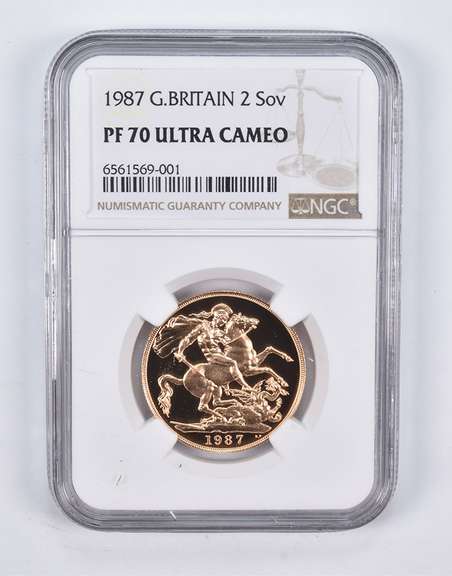 PF70 UCAM 1987 Great Britain 2 Sovereign Gold Coin NGC