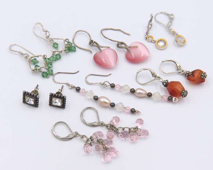 Group Lot of Vintage Sterling Silver Earrings