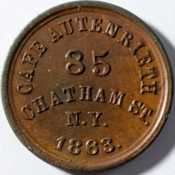 1863 Cafe Auterieth NY City Civil War Store Card.