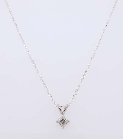 Dazzling Princess Cut Diamond Pendant on Chain