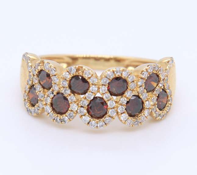 Pleasing Yellow Gold Diamond Wave Ring