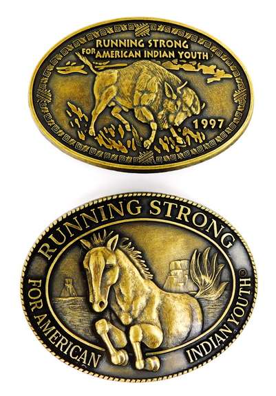 2 Vintage Indian Youth Belt Buckles