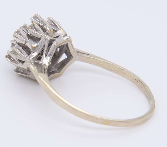 Ideal White Gold Diamond Cluster Ring