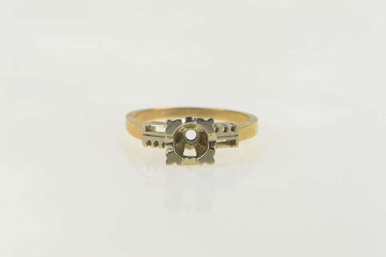 14K Yellow Gold Vintage NOS 1950's 4.75mm Engagement Setting Ring