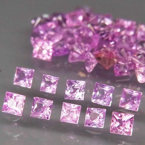 Rare UNHEATED! 2.08ct lavender and pink Sapphire set