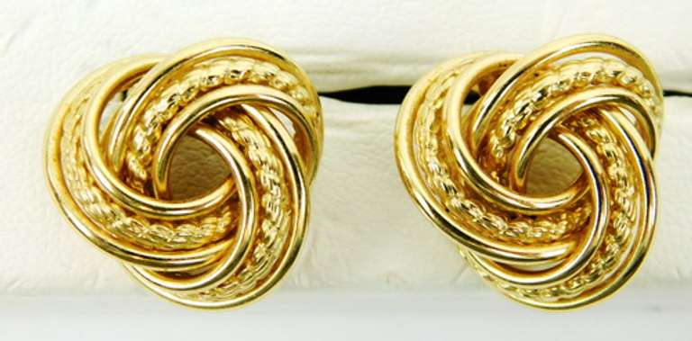 Exceptional Large 14K Love Knot Earrings