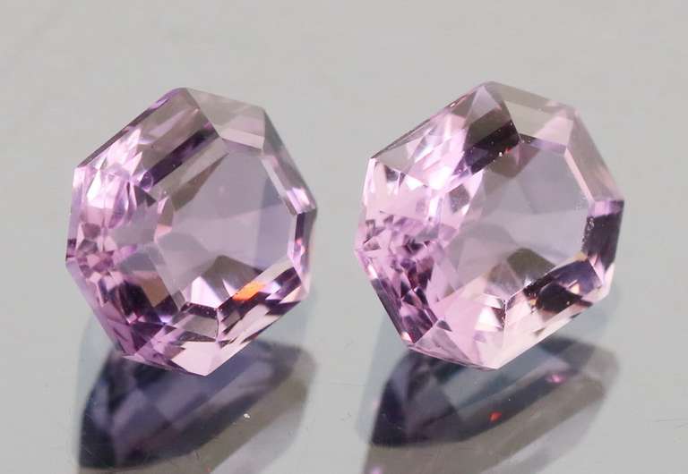 Glittering 3.54ct fancy cut Brazilian Amethyst pair