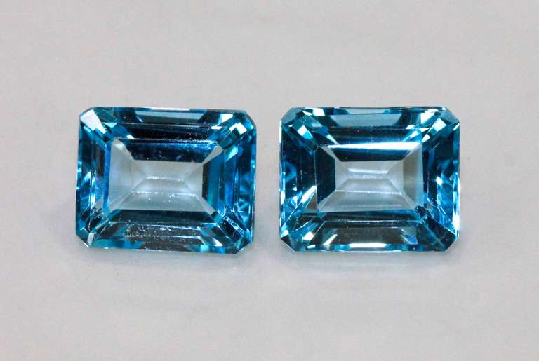 Electric Swiss Blue Topaz Pair