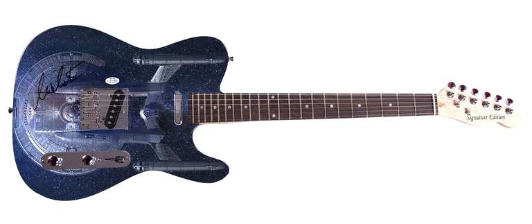 William Shatner Signed Star Trek Starship  U.S.S Enterprise Graphics Guitar