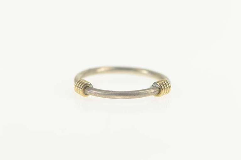 Sterling Silver Two Tone Wrap Statement Stackable Band Ring