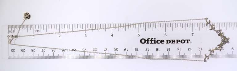 Sterling Silver Floral Diamond Necklace