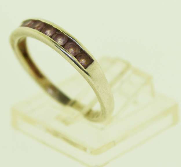 Sterling Silver Pink Topaz Band