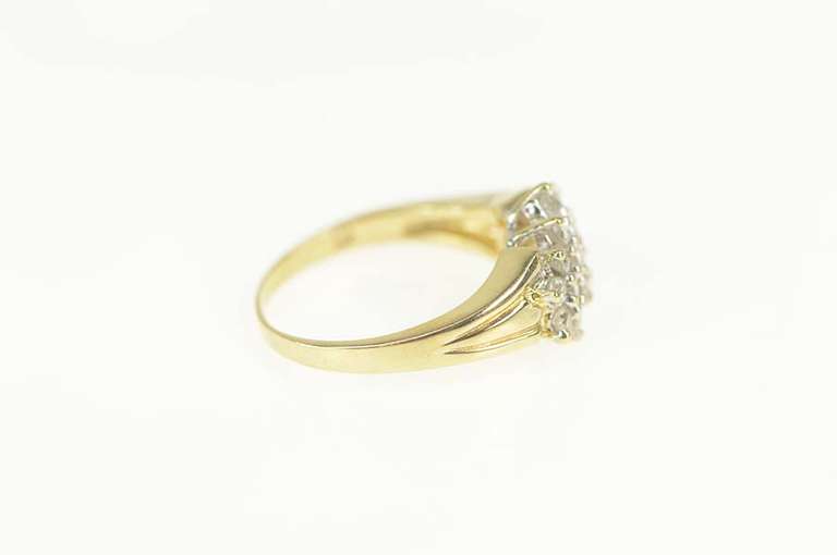 10K Yellow Gold Heart Cluster Love Symbol Statement Ring