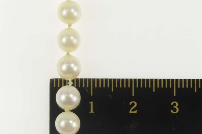 14K Yellow Gold 5.9mm Pearl Beaded Strand Classic Statement Necklace