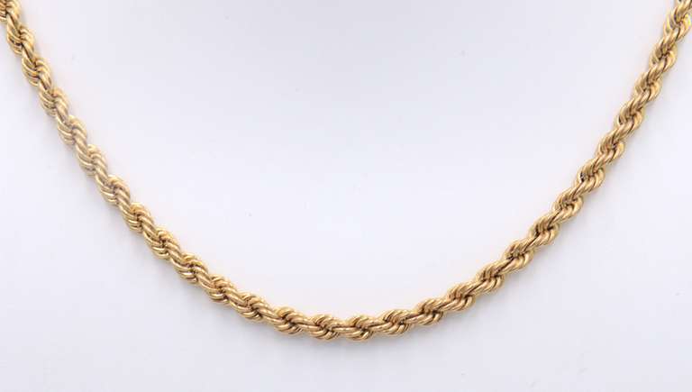 Elegant Yellow Gold Rope Chain Necklace