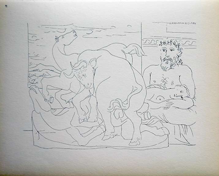 PABLO PICASSO, SCULPTOR AND RECLINING MODEL