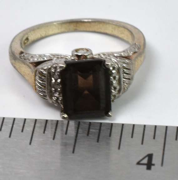 Sterling Silver Ring With A Smoky Quartz