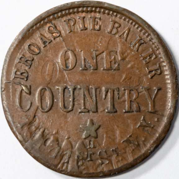 1863 Broas Pie Baker NY City Pie Bakers Civil War Store Card