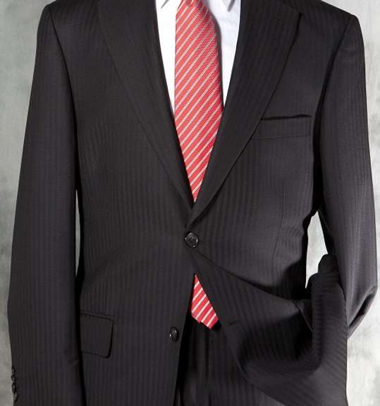 Formal Shadow Stripe Black Color Suit By Galante