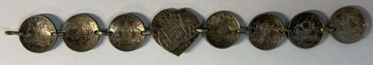 Scarce World War II Soldier's Silver Bracelet of silver coins