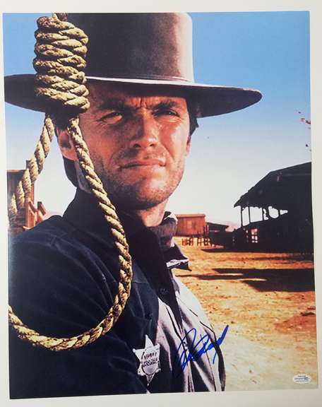 Clint Eastwood Autographed Signed Hang Em High Sheriff 16x20 Poster Photo